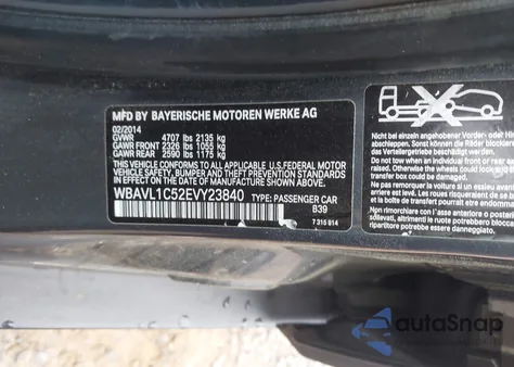 2014 BMW X1 xDrive28I from USA, damaged, VIN WBAVL1C52EVY23840